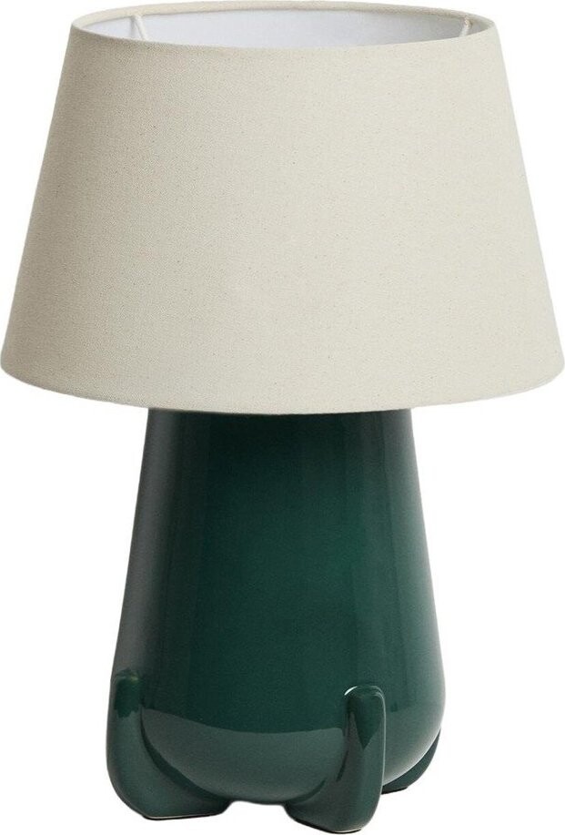 Zelená/slonovinová keramická stolní lampa (výška 45,5 cm) Odra – Kave Home