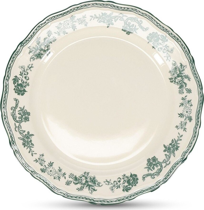 Zelený/slonovinový porcelánový talíř ø 27 cm Cyril – S|P Collection