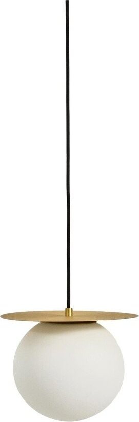 Bílé/ve zlaté barvě kovové závěsné svítidlo se skleněným stínidlem ø 25 cm Brisia – Kave Home