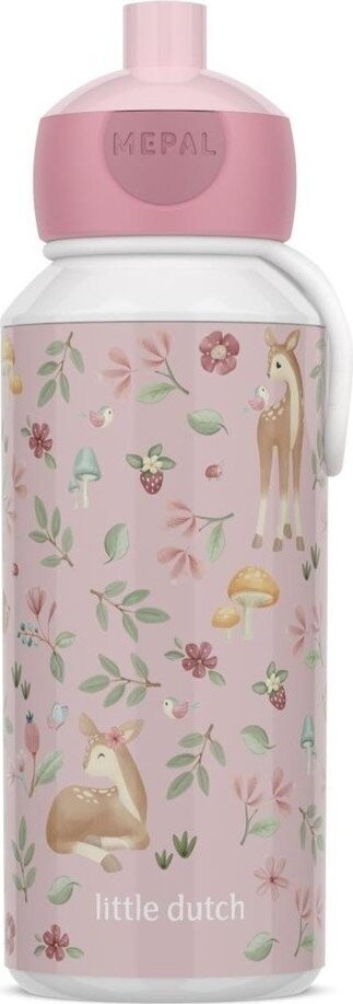 Světle růžová plastová dětská lahev 400 ml Fairy Garden – Mepal