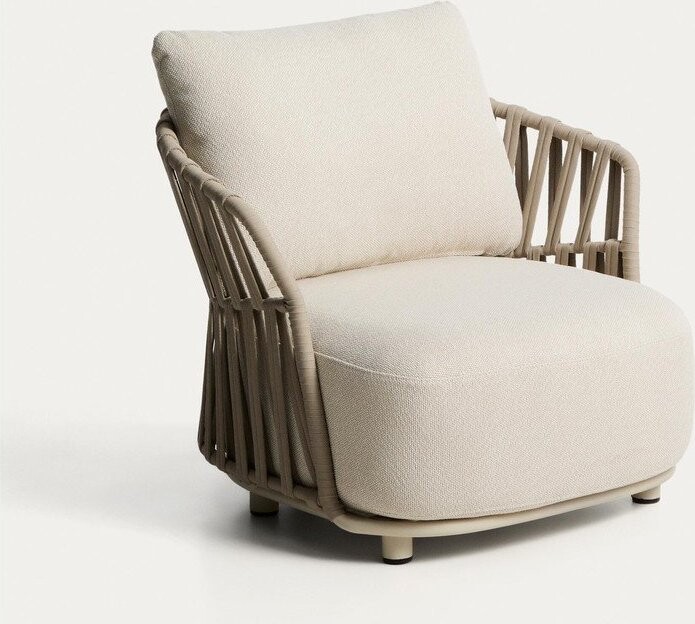 Krémové/taupe polstrované zahradní křeslo Osani – Kave Home