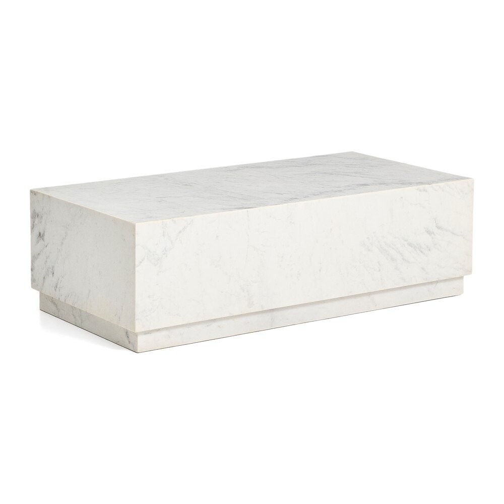 Bílý mramorový konferenční stolek 50x100 cm Sorein – Kave Home