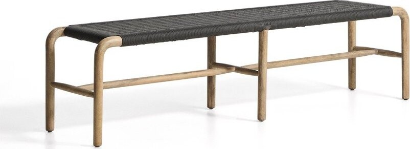 Tmavě šedá/v přírodní barvě dřevěná zahradní lavice Alipa – Kave Home