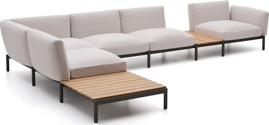 Béžová čalouněná zahradní pohovka (levý roh) Sorells – Kave Home