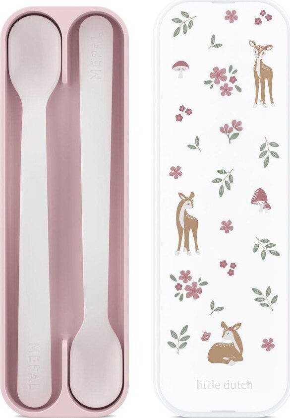 Světle růžové plastové dětské lžičky v sadě 2 ks Fairy Garden – Mepal