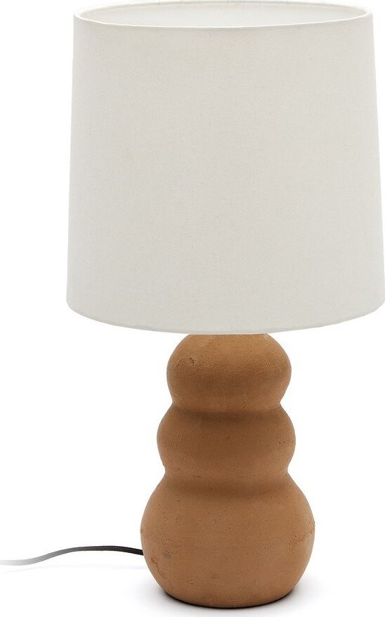 Kamenná stolní lampa v přírodní barvě s textilním stínidlem (výška 55 cm) Madsen – Kave Home