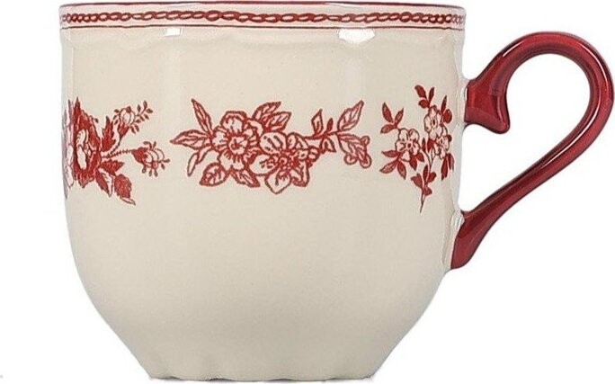 Vínový/slonovinový porcelánový šálek 215 ml Cyril – S|P Collection