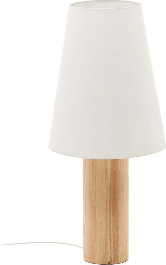 Bílá/v přírodní barvě stojací lampa s textilním stínidlem (výška 110 cm) Marga – Kave Home