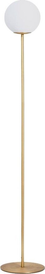 Bílá/ve zlaté barvě stojací lampa se skleněným stínidlem (výška 155 cm) Brisia – Kave Home