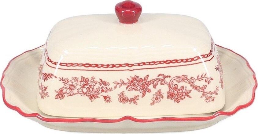 Vínová/slonovinová porcelánová máslenka Cyril – S|P Collection