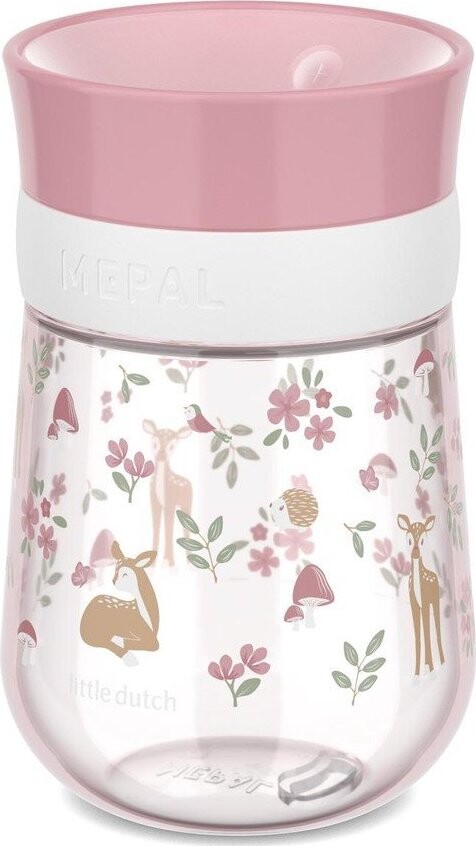 Světle růžový plastový dětský hrnek 300 ml Fairy Garden – Mepal