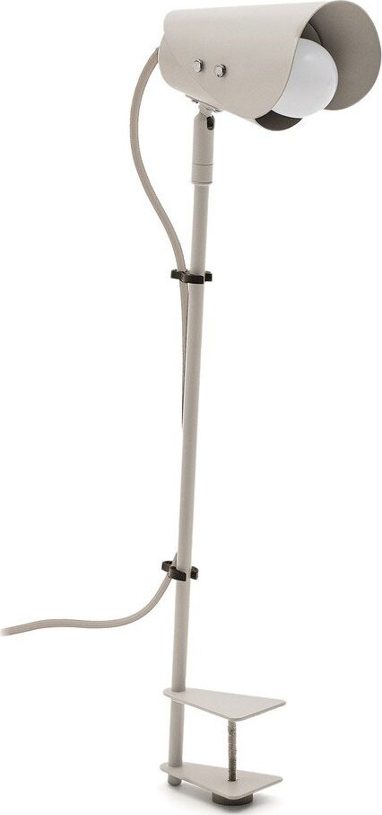 Světle šedá kovová stolní lampa s klipem (výška 51 cm) Jula – Kave Home