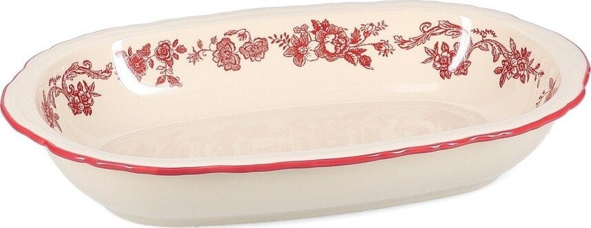 Vínový/slonovinový servírovací porcelánový talíř Cyril – S|P Collection