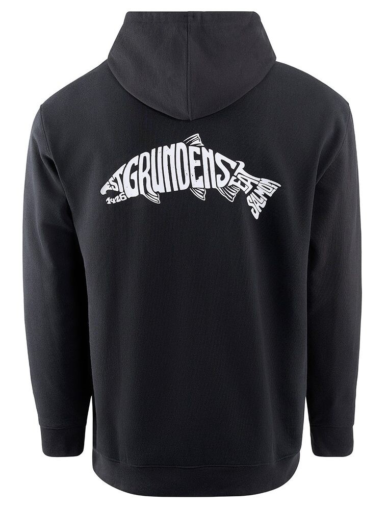 Grundéns Mikina Eat Your Words DWR HD Hoodie Black Salmon Graphic - L