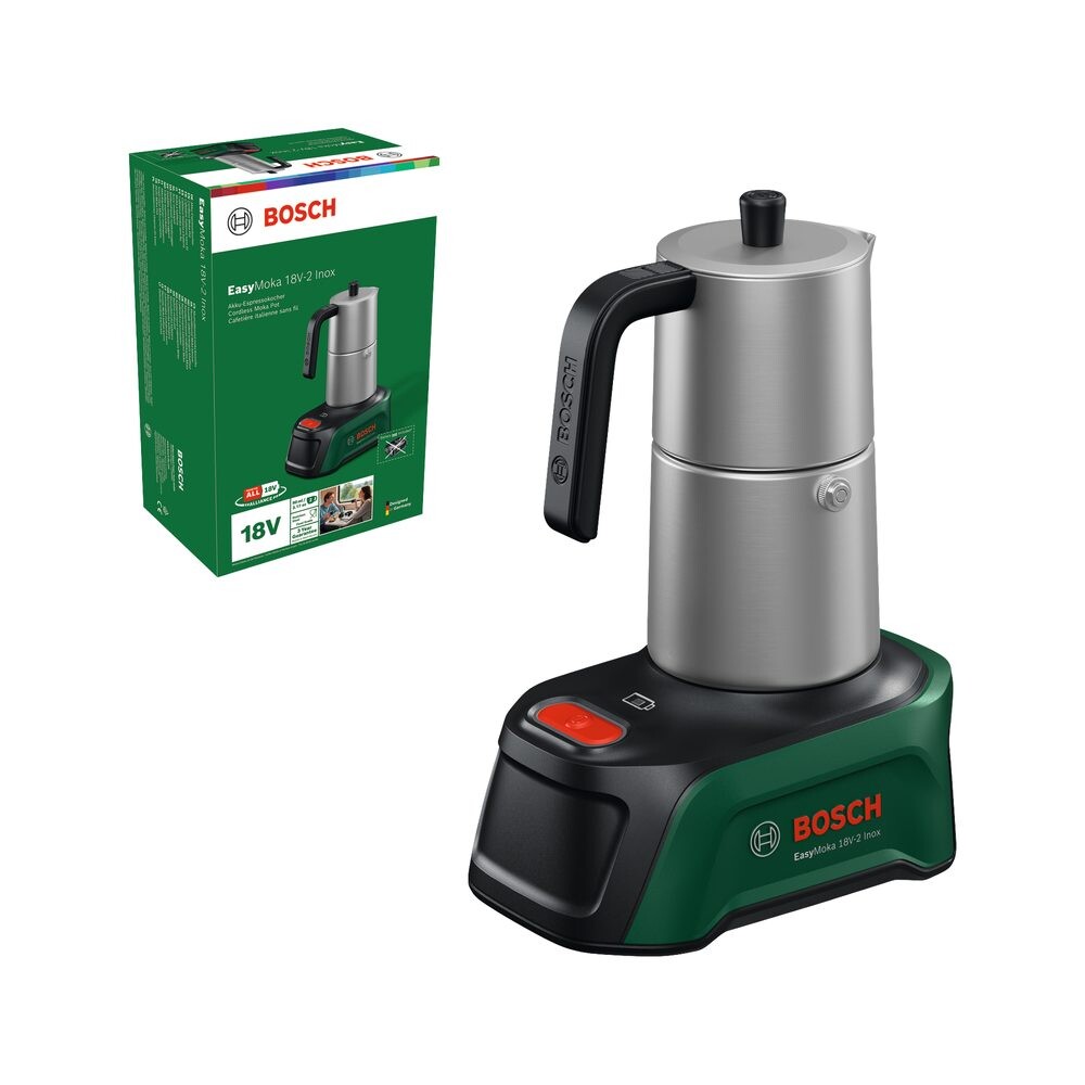 Aku kávovar Bosch EasyMoka 18V-2 Inox 06039E4100
