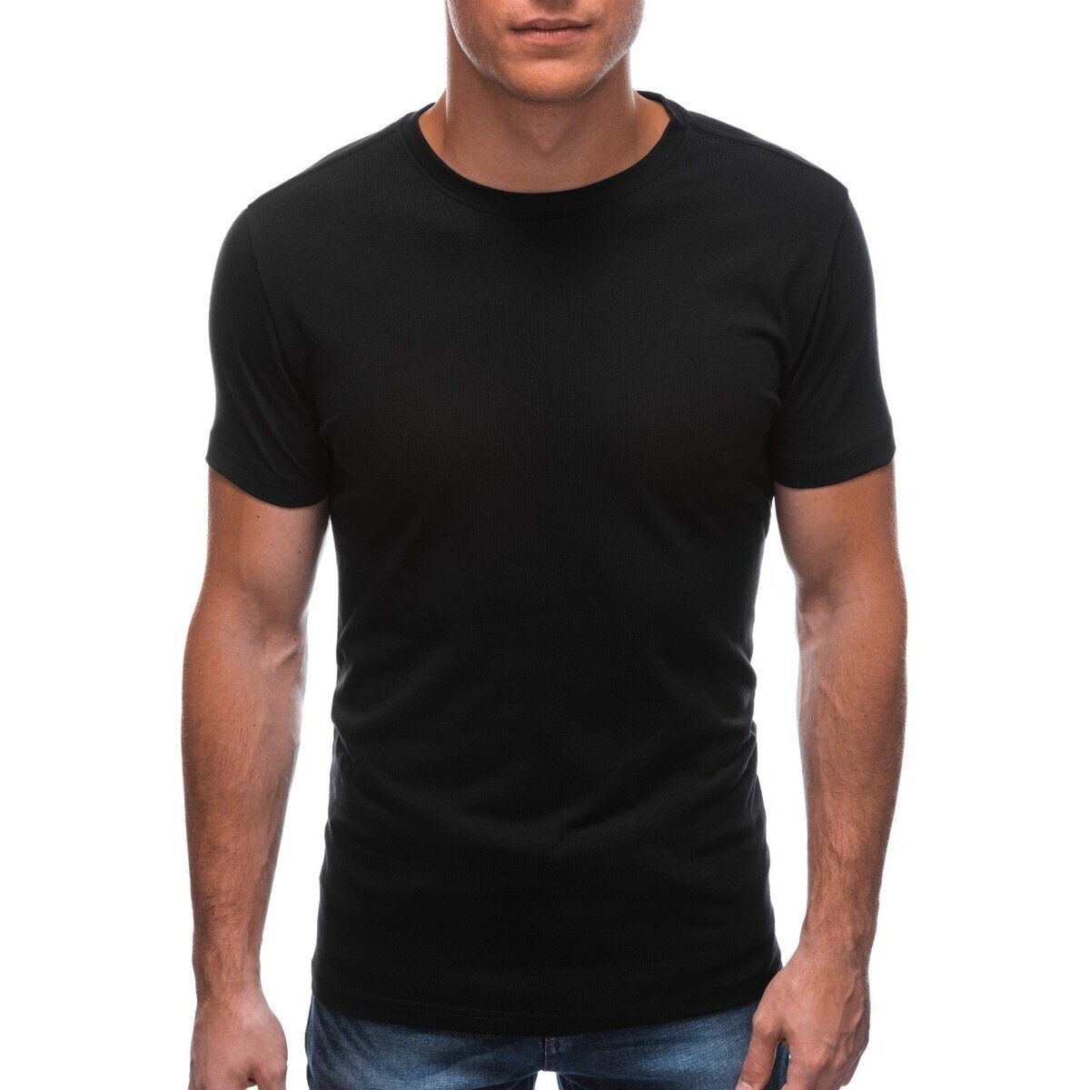 Edoti  Ombre Clothing Pánské tričko s krátkým rukávem Fraser černá  Černá