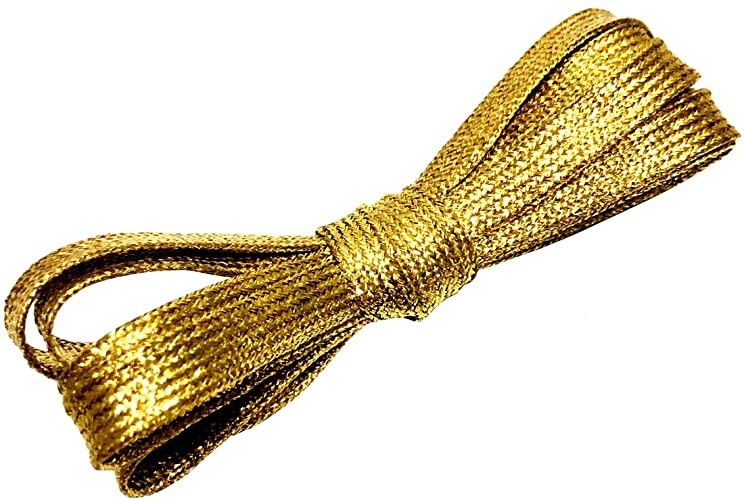 Tkaničky do bot nebo do mikiny, jeden pár - Zlaté, 115 cm