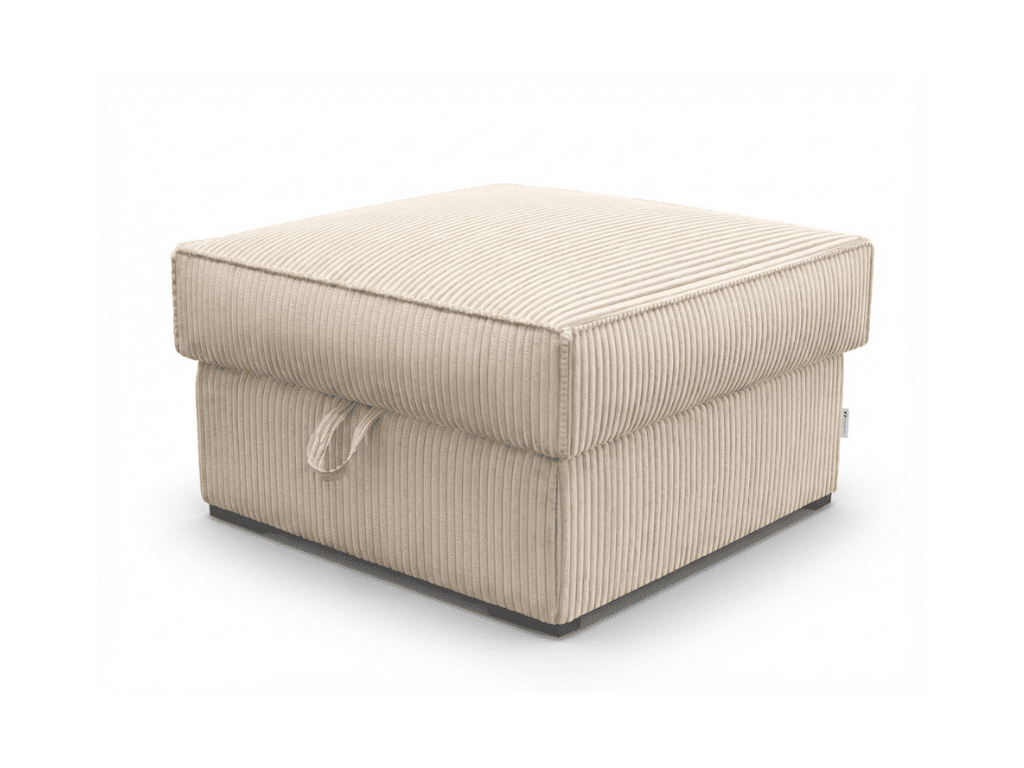 AKCE Krémový taburet SMART COSARO s úložným prostorem 65x65 cm II. jakost