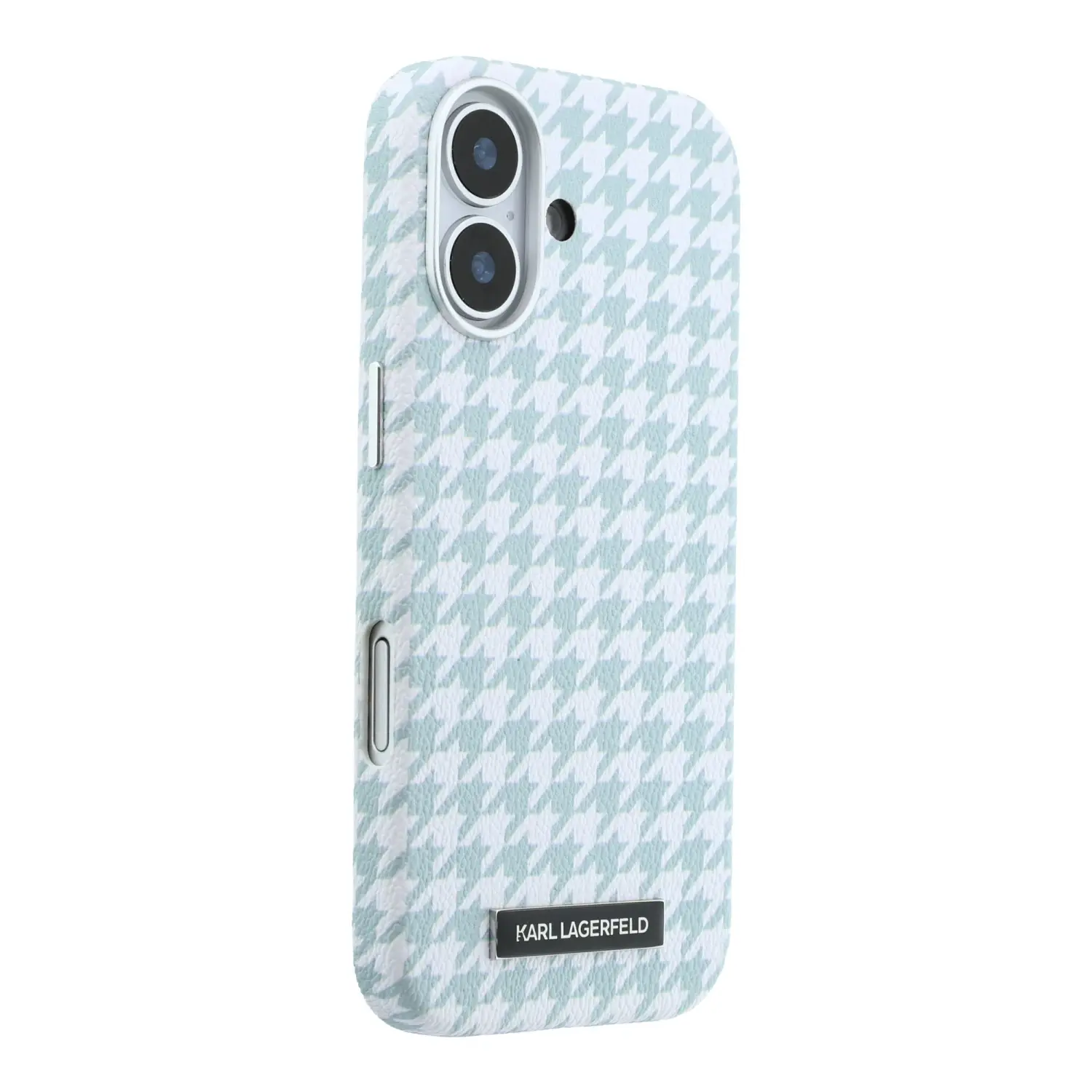 Zadní kryt Karl Lagerfeld PU Houndstooth Resin Plate MagSafe pro Apple iPhone 17, modrá