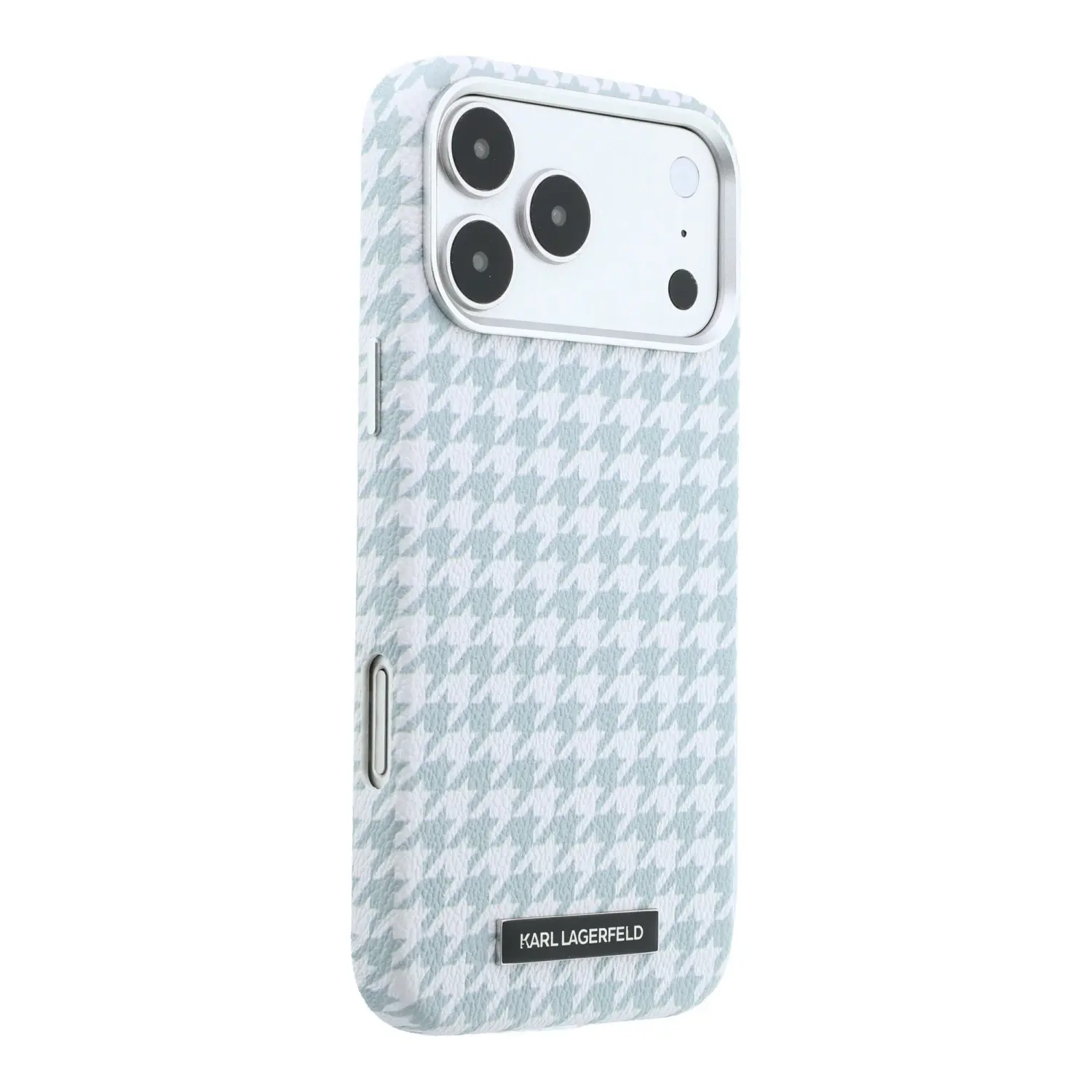 Zadní kryt Karl Lagerfeld PU Houndstooth Resin Plate MagSafe pro Apple iPhone 17 Pro Max, modrá