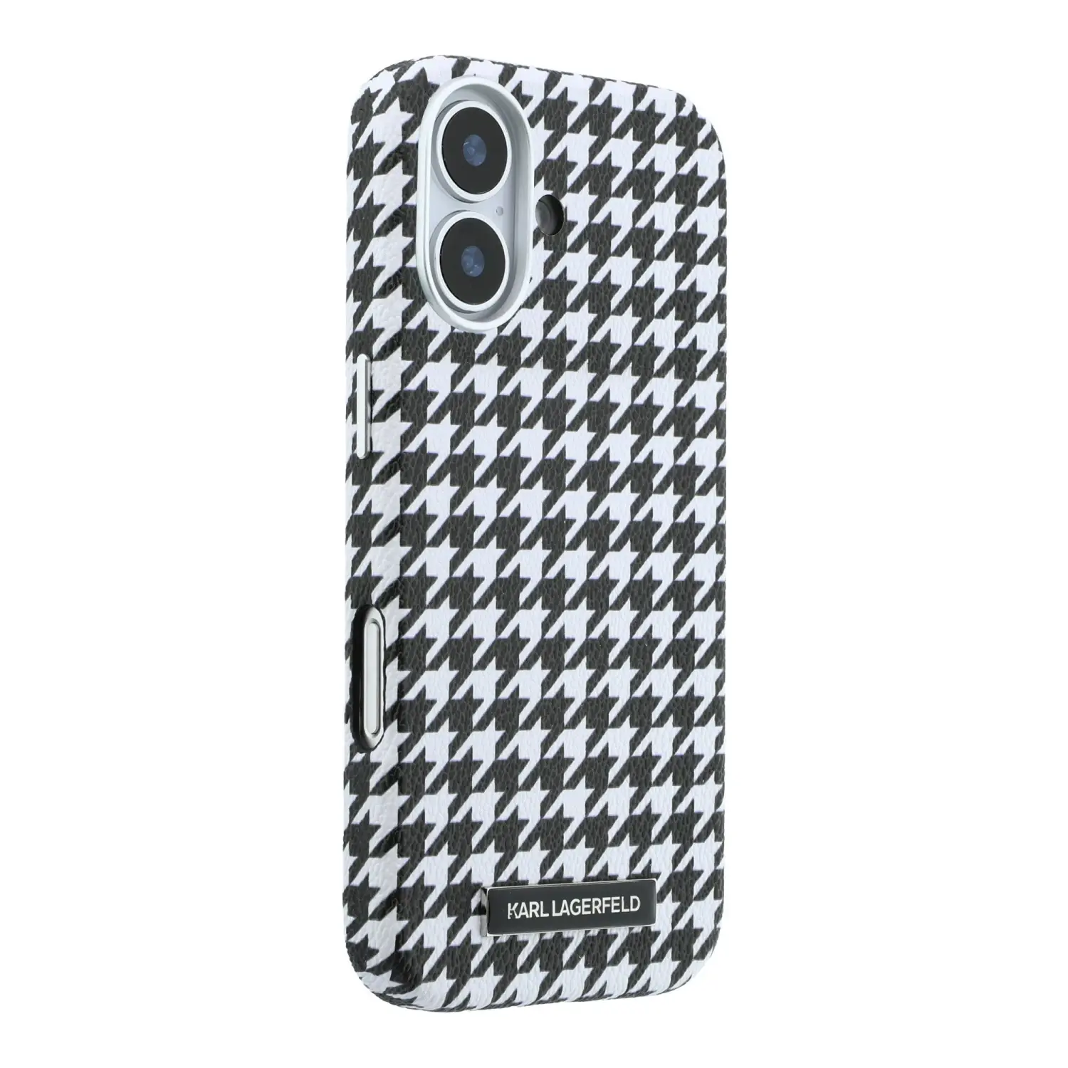 Zadní kryt Karl Lagerfeld PU Houndstooth Resin Plate MagSafe pro Apple iPhone 17, černá