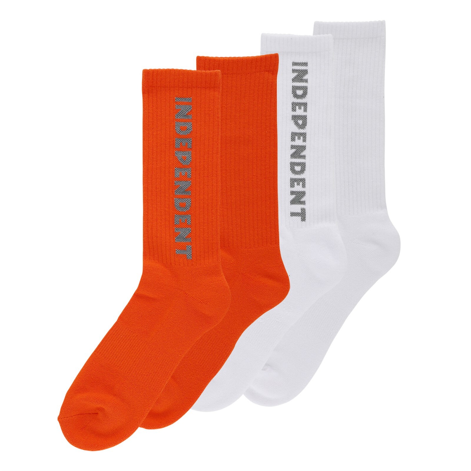 ponožky INDEPENDENT - Baseline 2-Pack Socks Crew Apparel Accessory White/Orange Reflective (162216)
