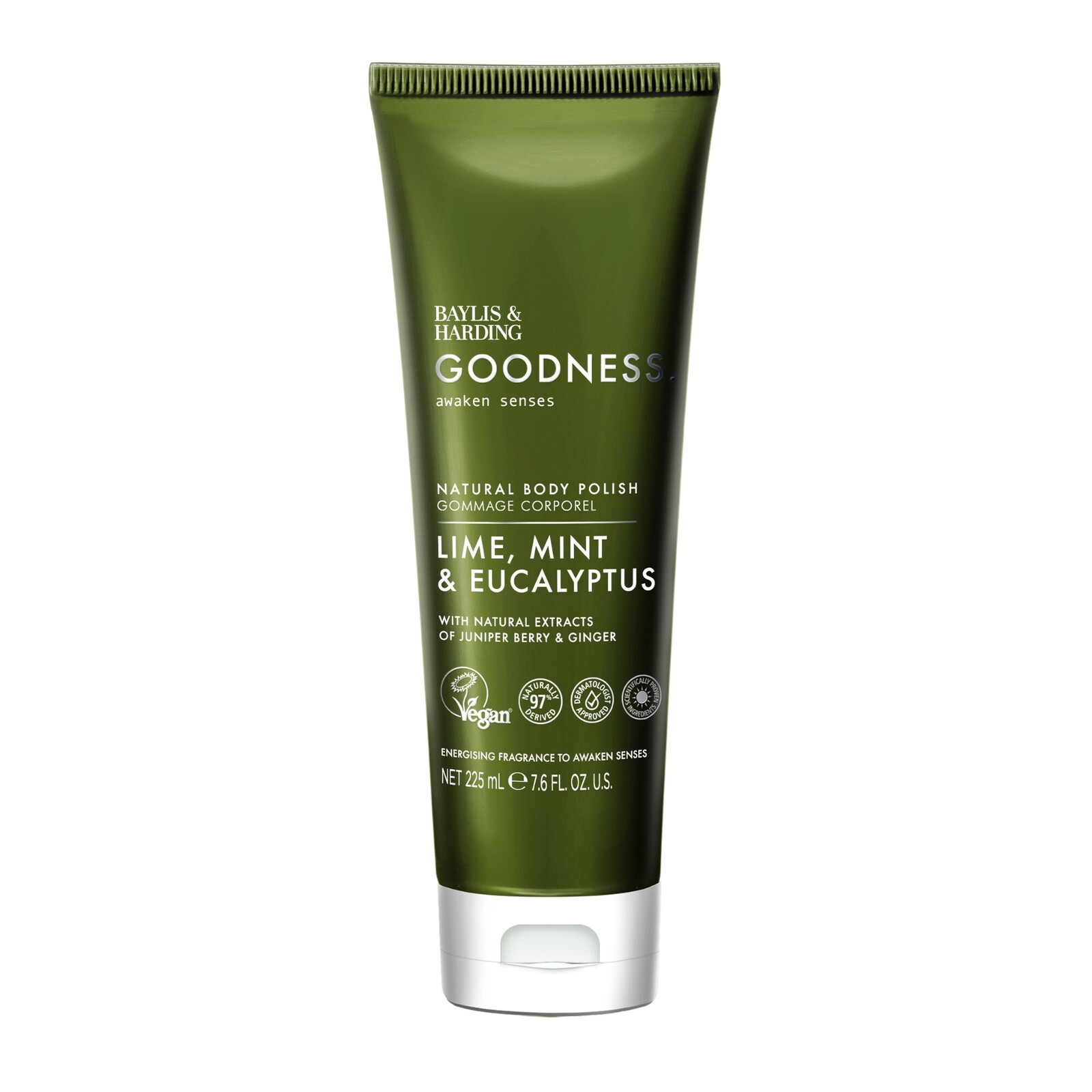 Baylis & Harding Tělový peeling Goodness Awaken Limetka, Máta & Eukalyptus 225 ml
