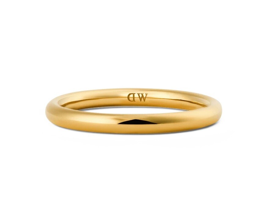 Daniel Wellington Pozlacený unisex prsten z oceli Arch DW0040190 56 mm