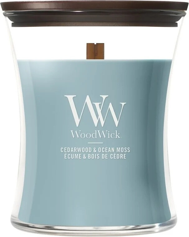 WoodWick Vonná svíčka váza střední Cedarwood & Ocean Moss 275 g