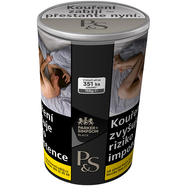 Tabák cigaretový P&S Black 158g plech