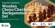 Let’s Play Games Classic Wooden Chess/Checkers/Backgammon Set (30 cm)