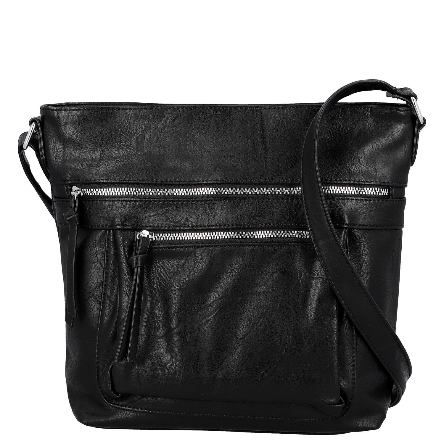 Trendy dámská koženková crossbody kabelka Zeta, černá new