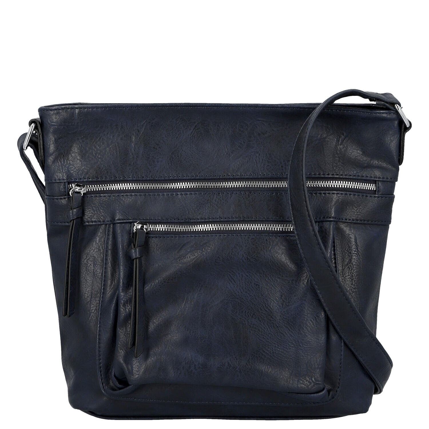Trendy dámská koženková crossbody kabelka Zeta,  tmavě modrá