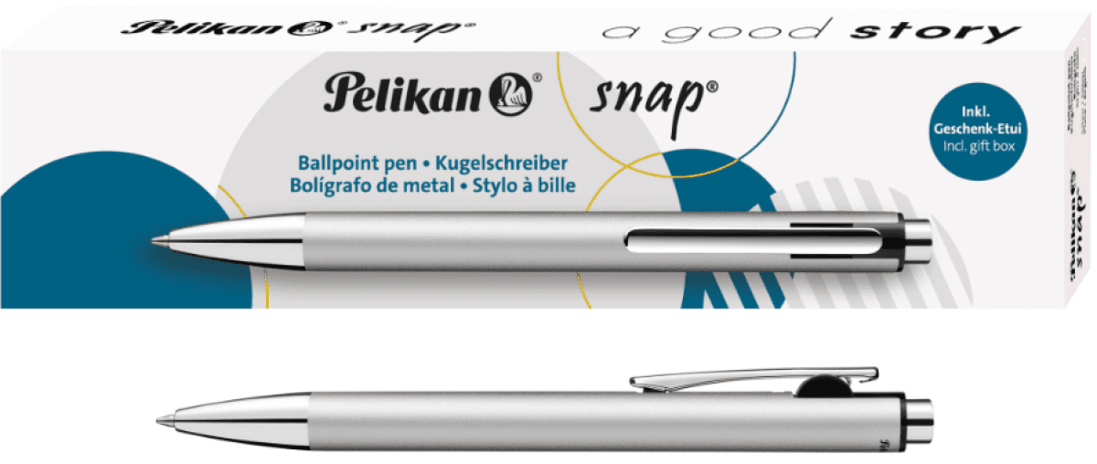 Pelikan - Pero kuličkové K10 stříbrné Snap Metalic