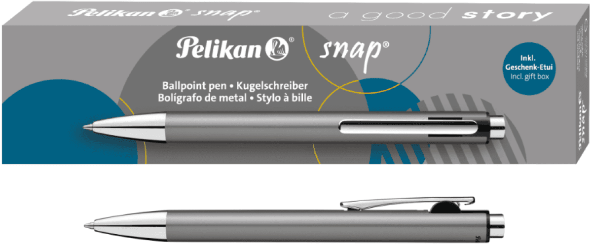 Pelikan - Pero kuličkové K10 šedé Snap Metalic