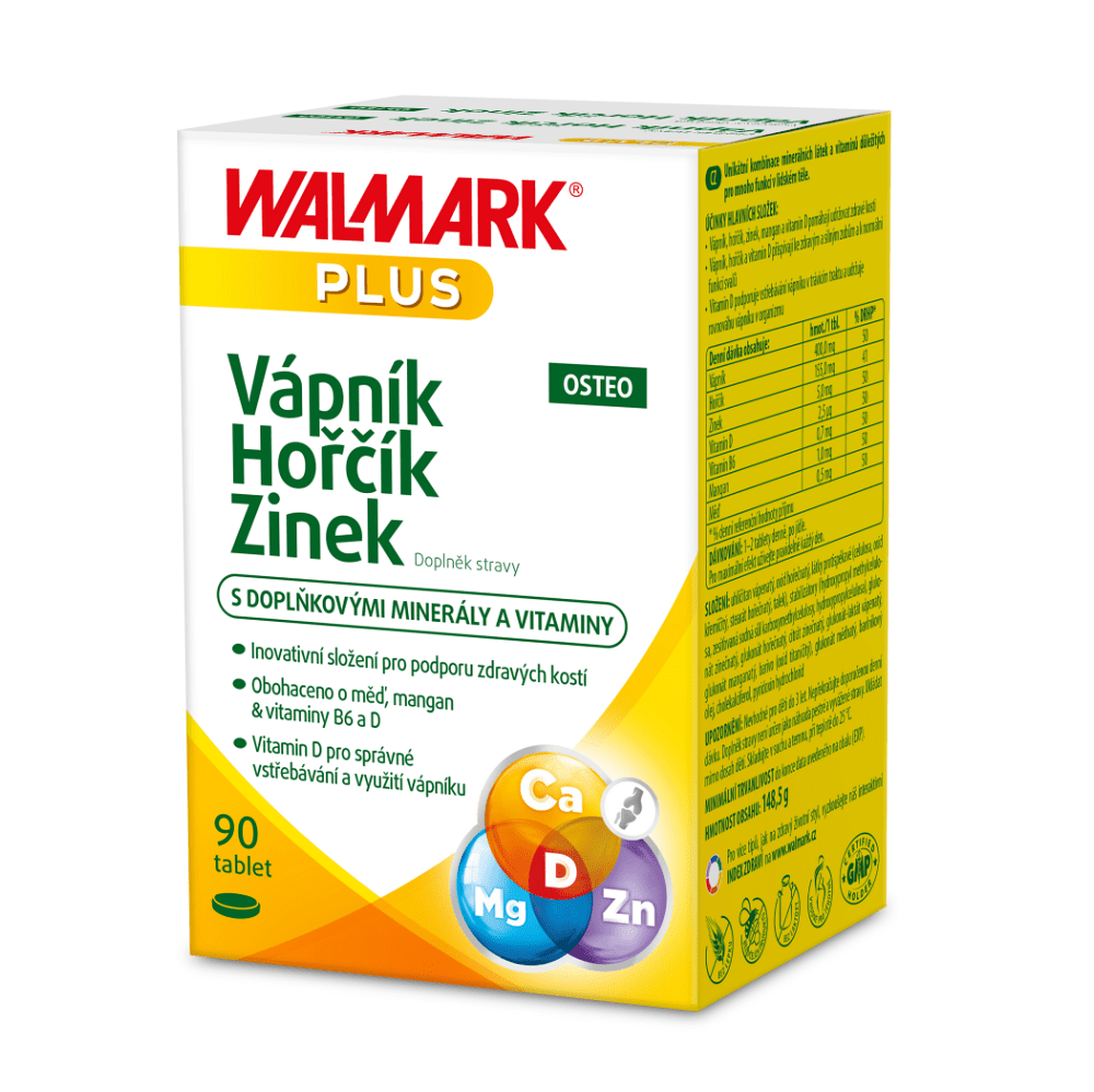 WALMARK Vápník Hořčík Zinek Osteo 90 tablet, poškozený obal