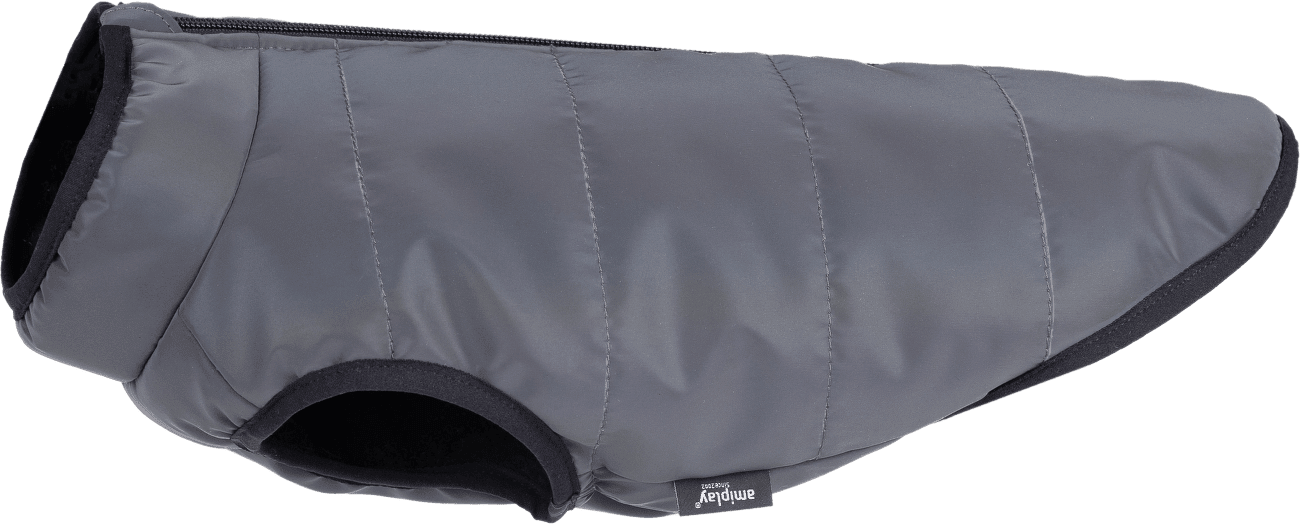 Kabát pro psy Amiplay Petrol reflexní šedý 35 × 37 × 49–56 cm