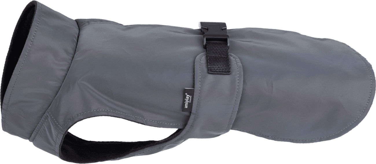 Pláštěnka pro psy Amiplay Petrol reflexní šedá 60 × 65 × 76–90 cm