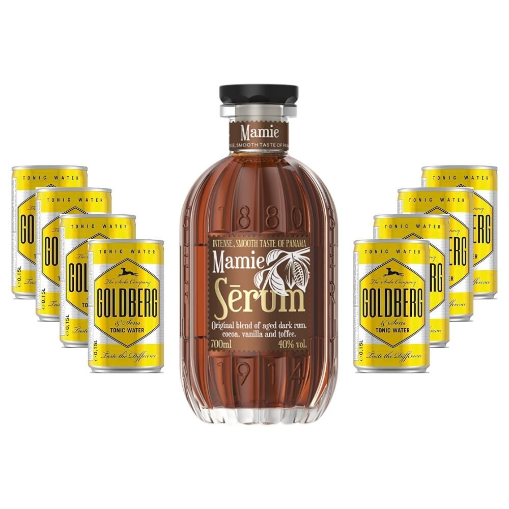 Párty set Sérum Mamie 0,7l 40% + 8x Water Tonic 0,15l Plech