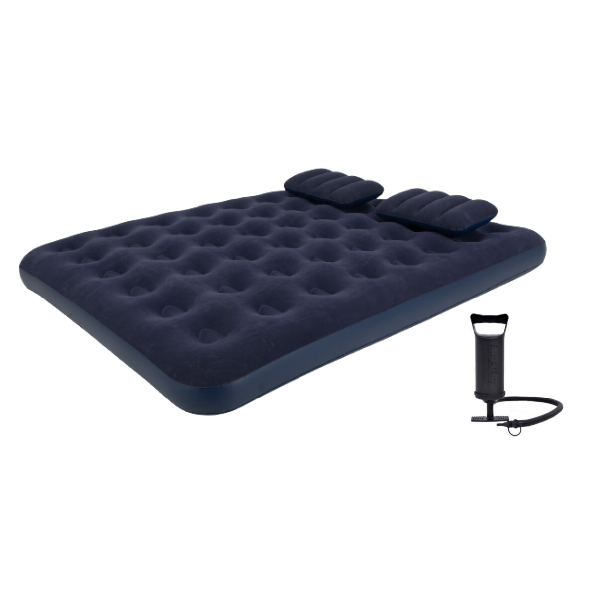 Nafukovací matrace Avenli Queen Size se 2 polštáři a pumpou - modrá