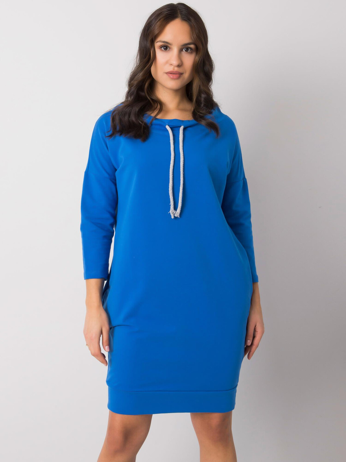 Modré dámské mikinové šaty s kapsami RV-SK-4597-1.97-blue Velikost: S/M