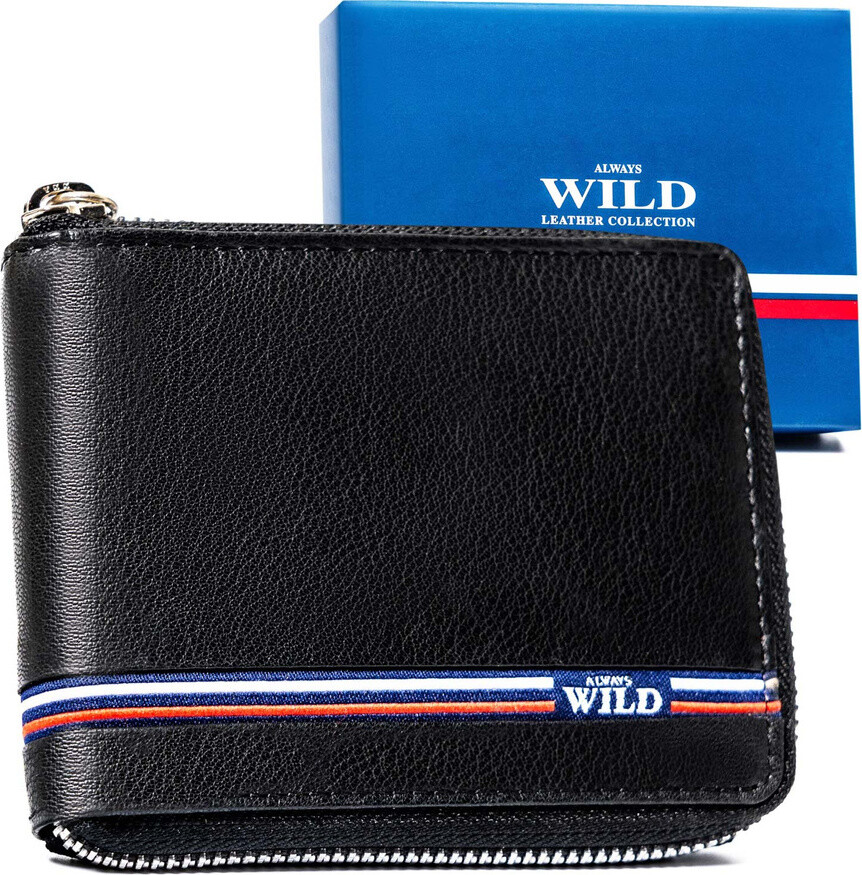 Always Wild černá pánská peněženka na zip A207 N992Z-GV Velikost: ONE SIZE