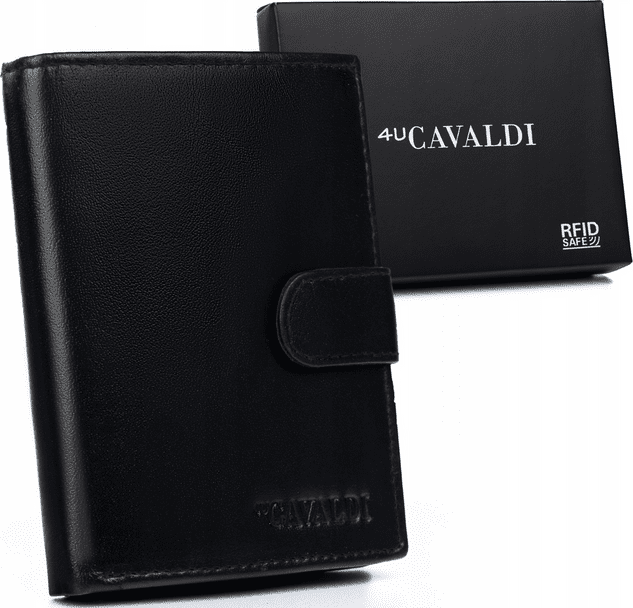 4U Cavaldi Černá kožená peněženka B042 [DH] 0800L-P-BS-RFID Velikost: ONE SIZE