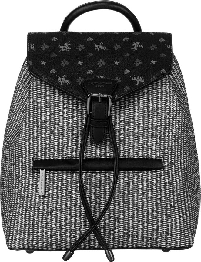 David Jones černý elegantní dámský batoh s jemným vzorem - 6875-3 Velikost: ONE SIZE