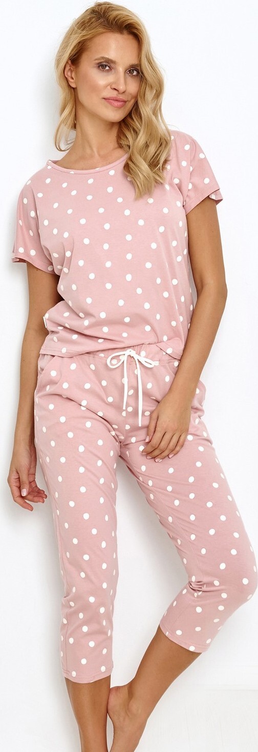 Tříčtvrteční pyžamo s puntíky Taro Chloe 2860 kr/r S-XL L24 Velikost: XL, Barva: pudrová
