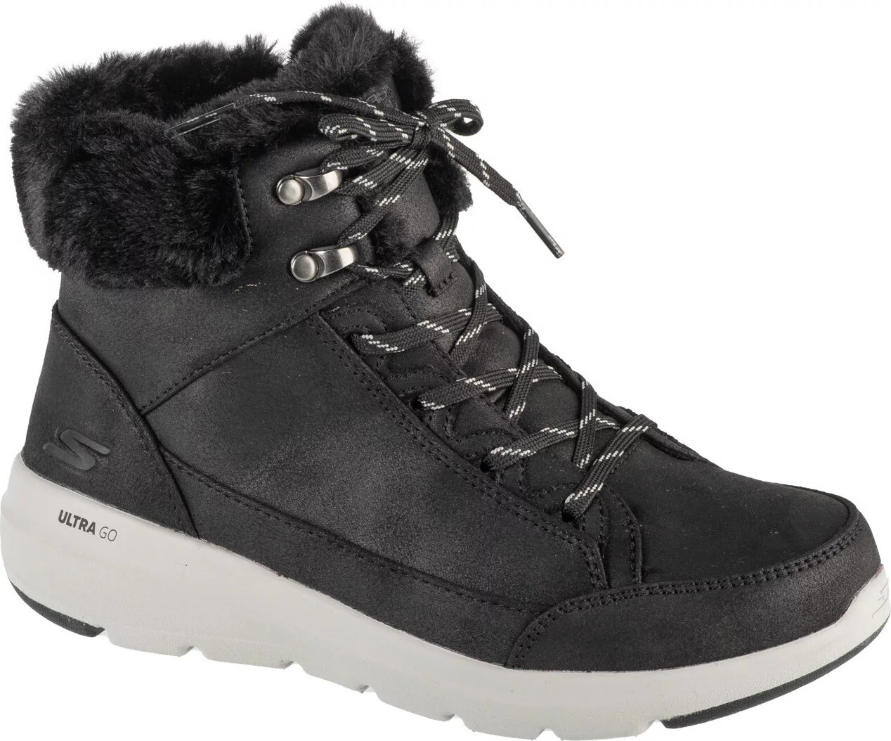 Černé dámské zimní kotníkové boty Skechers On-The-GO Glacial Ultra - Cozyly 144178-BLK Velikost: 37