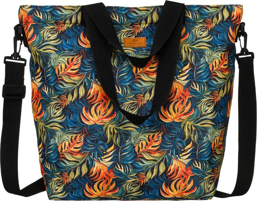 Prostorná shopper kabelka s tropickým vzorem Rovicky R-TZ15605 Velikost: ONE SIZE
