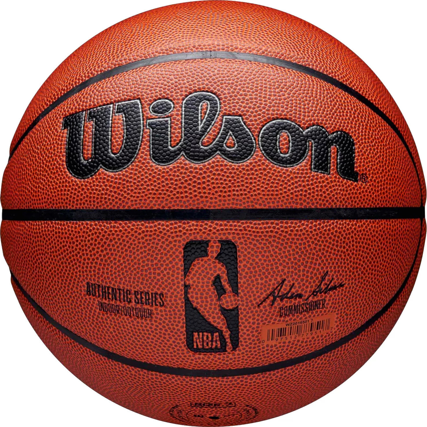Oranžový basketbalový míč Wilson NBA Authentic Series Indoor-Outdoor Ball WZ2016501XB Velikost: 7