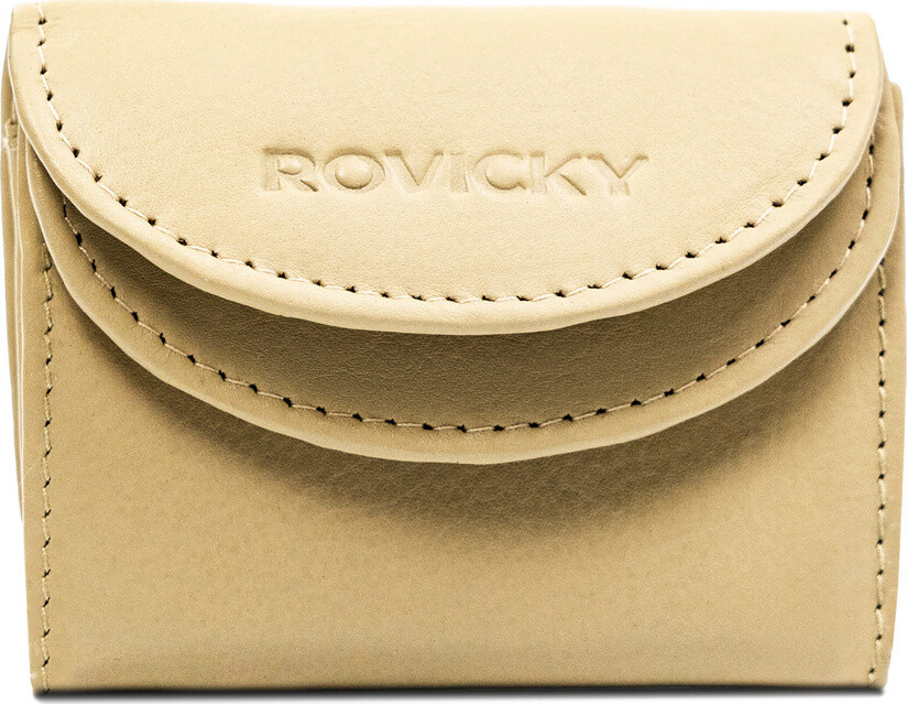 Rovicky Béžová malá kožená peněženka na mince V308 YR-17-LFN Velikost: ONE SIZE