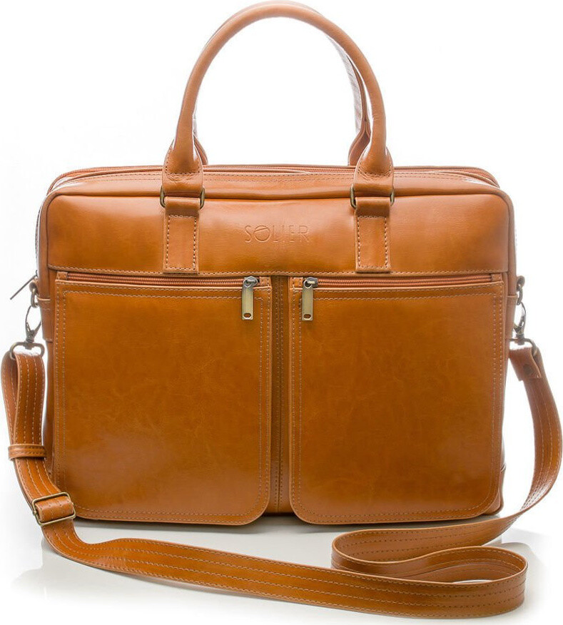 Pánská kožená hnědá taška SOLIER SL01 camel Velikost: ONE SIZE